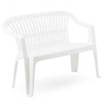 Zahradní plastová lavice DIVA-barva, bílá