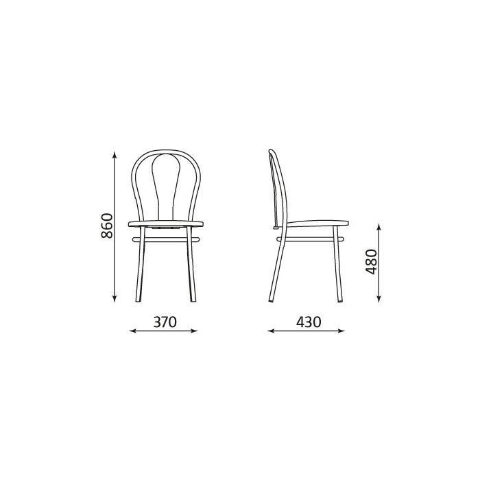 Kovová židle s čalouněným sedákem - SE