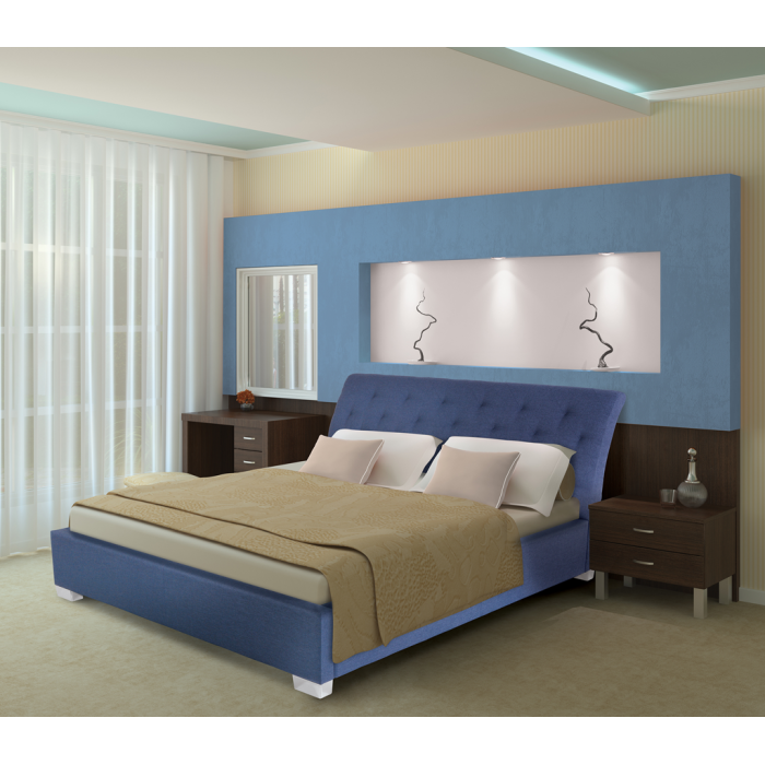 Designová postel s elegantně prohnutým čelem - MT