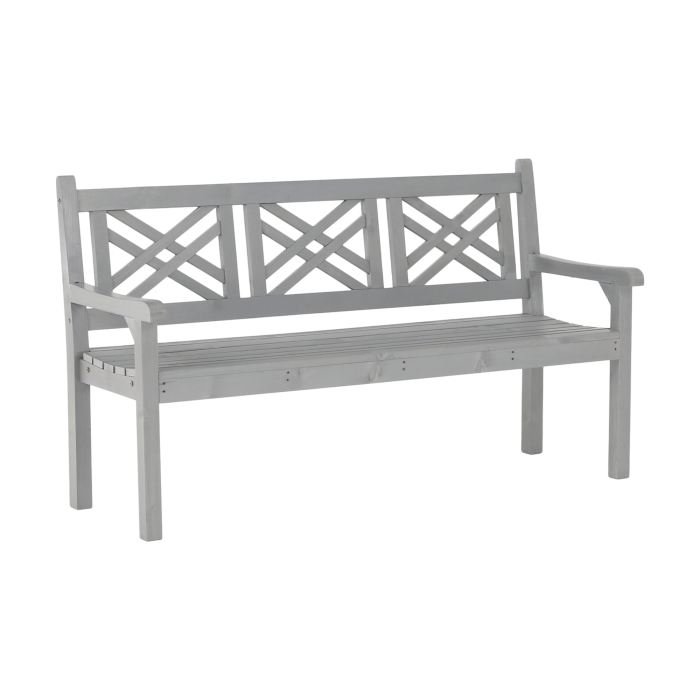 Dřevěná zahradní lavička, šedá, 150 cm