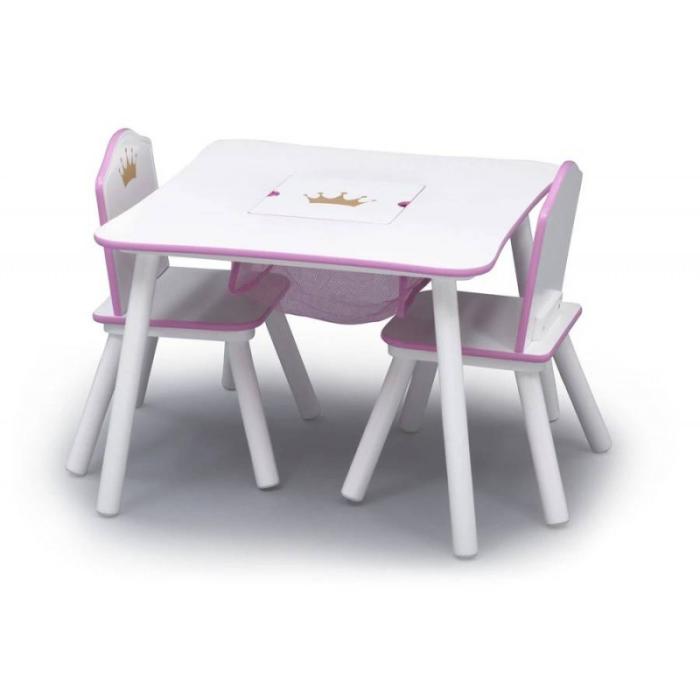 Dětský stoleček s úložným prostorem a židlemi Princezna - BH
