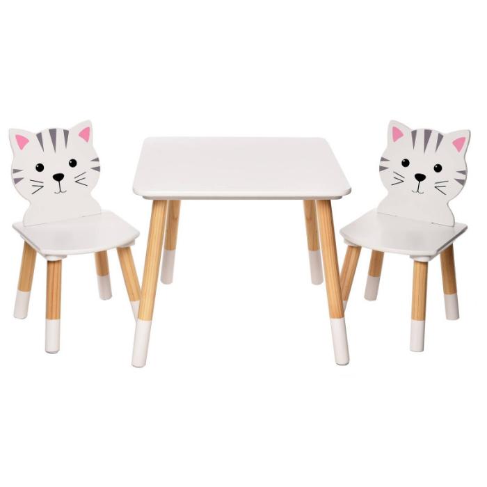 Klasický dětský stoleček s židličkami Kočička - bH