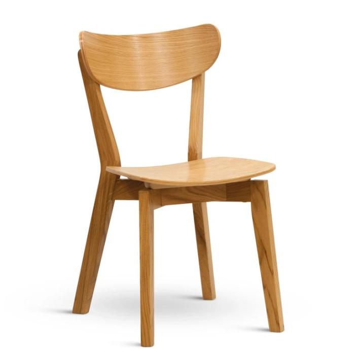 Designová bílá-dubová jídelní židle -ST