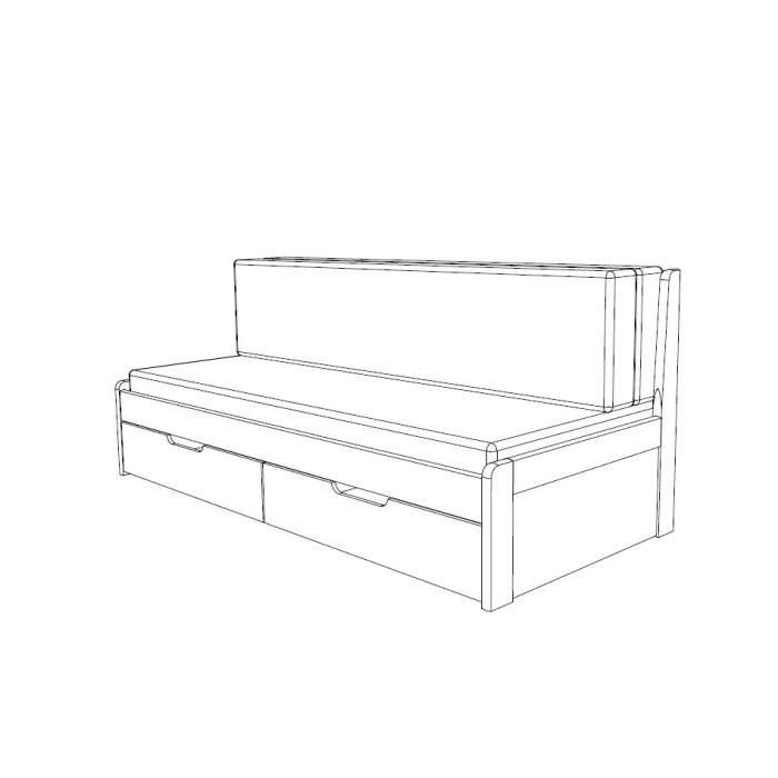 Rozkládací postel Tandem klasik - BMB, LP 768L/P 80-160x200 rovné rohy
