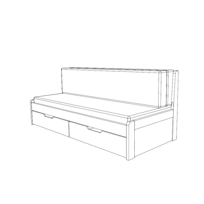 Rozkládací postel Tandem s čely - BMB, LP 788 80-160x200 rovné rohy